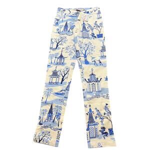 GRETCHEN SCOTT DESIGNS Pagoda Paradise Gripeless Jeans‎ SIZE XXS Shrimp Womens